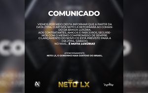 Neto Lx de Volta a Banda Luxuria - Noticia